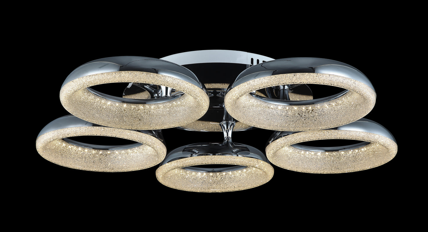 AP5 PLAFON ANILLOS CROMADOS 5 LUCES