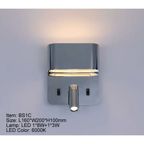 BS1C ARBOTANTE CROMO LED CON APAGADOR