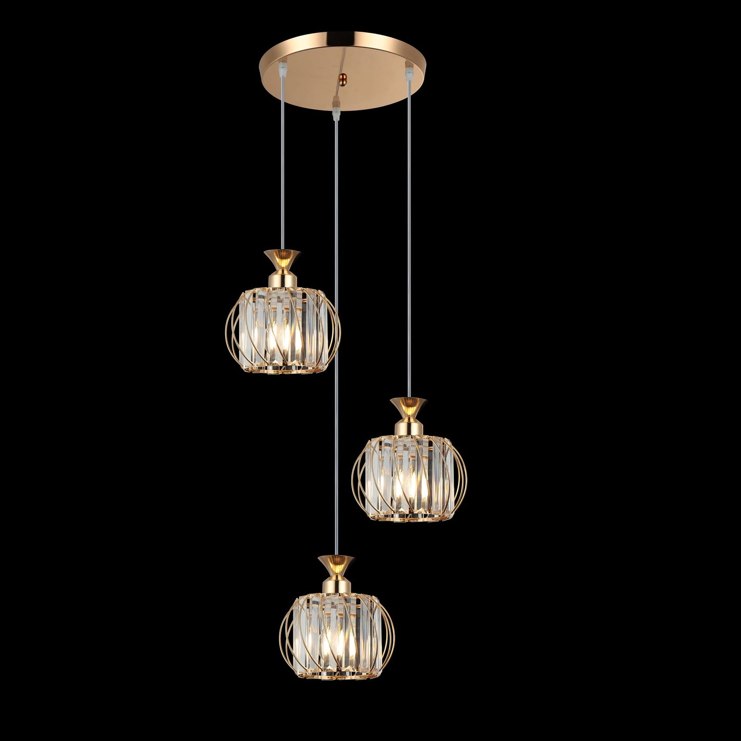 ER3 COLGANTE 3 LUCES DORADO ESPIRAL