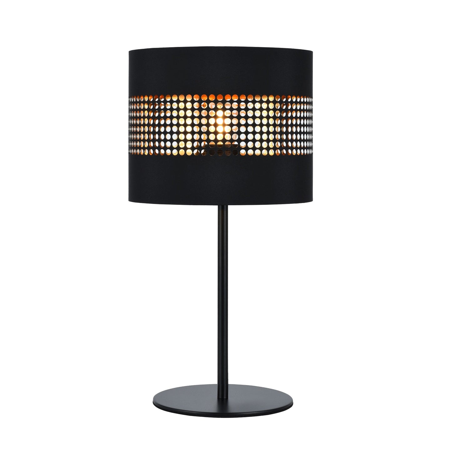 LÁMPARA MINIMALISTA PARA BURÓ CILINDRO NEGRO CON REJILLA