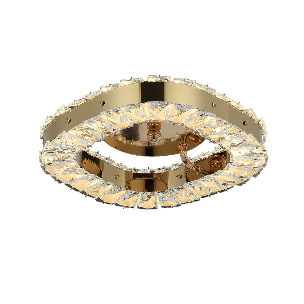 PLAF?N DE CRISTAL C-DORADO CUADRADO 3 CAMBIOS LED 15W