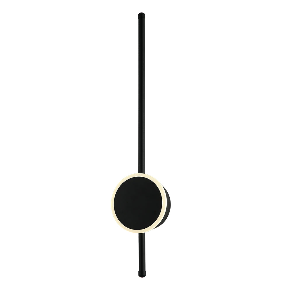 R52-1 ARBOTANTE MINIMALISTA NEGRO CIRCULO CON BARRA VERTICAL LED NEUTRO