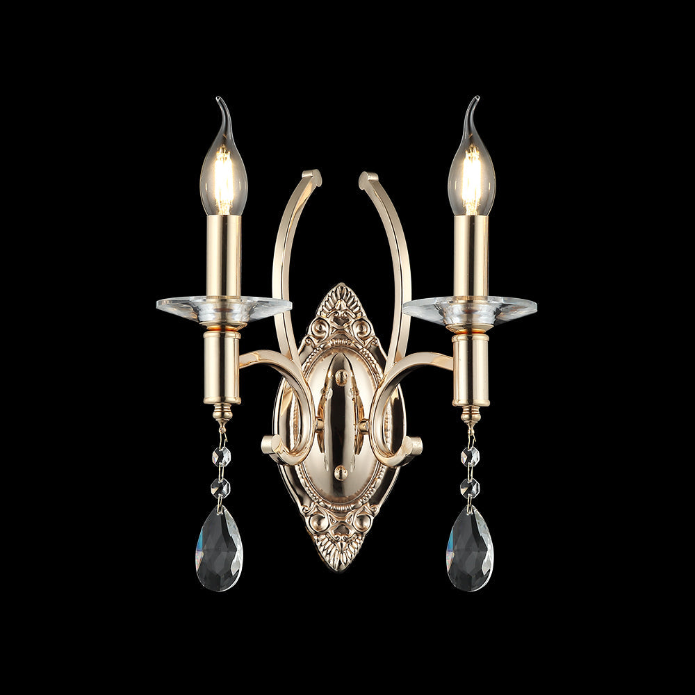 ARBOTANTE CONTEMPORANEO DORADO DOS LUCES 23cm x 26cm