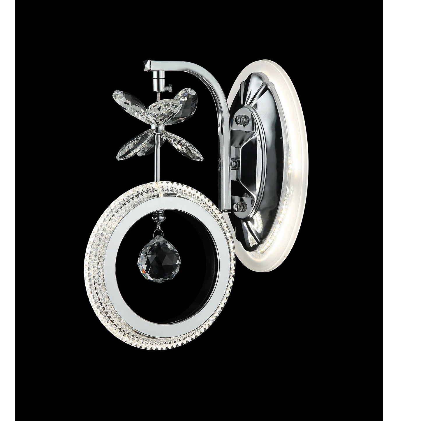 ARBOTANTE DE ANILLO Y FLOR CROMADO