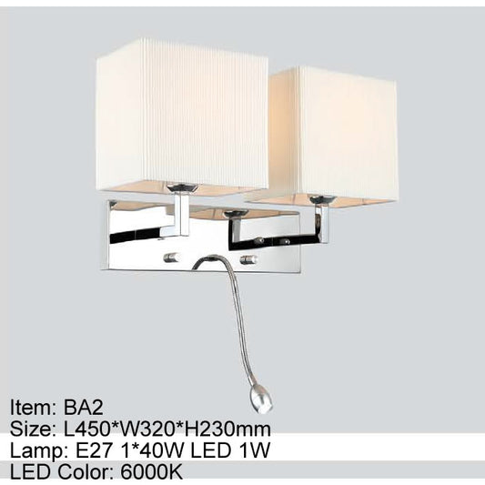 BA2   LAMPARA HOTELERA 2 LUCES