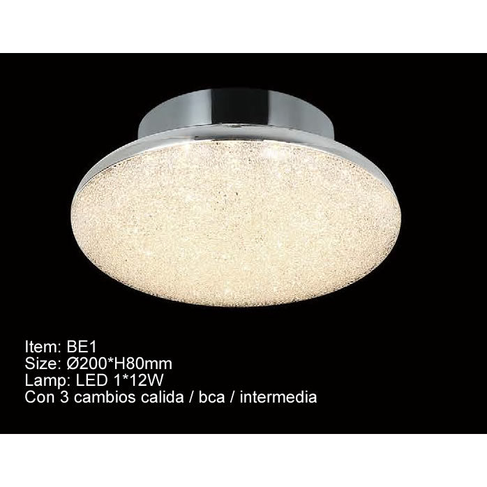 BE1   PLAFON PLATO CROMADO 1 LUZ