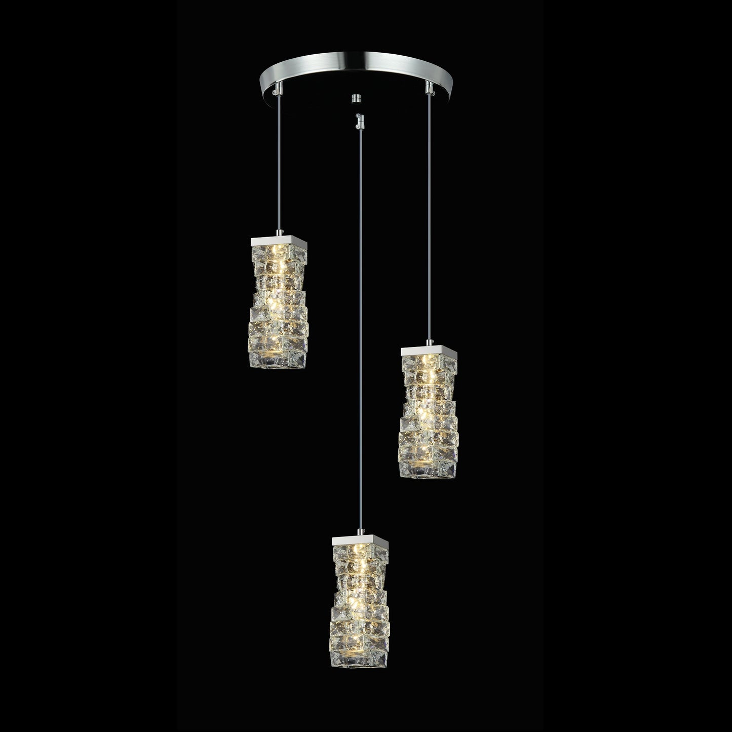 DX5  CANDIL DE CRISTAL TIPO ESPIRAL 3 LUCES