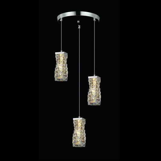 DX5  CANDIL DE CRISTAL TIPO ESPIRAL 3 LUCES