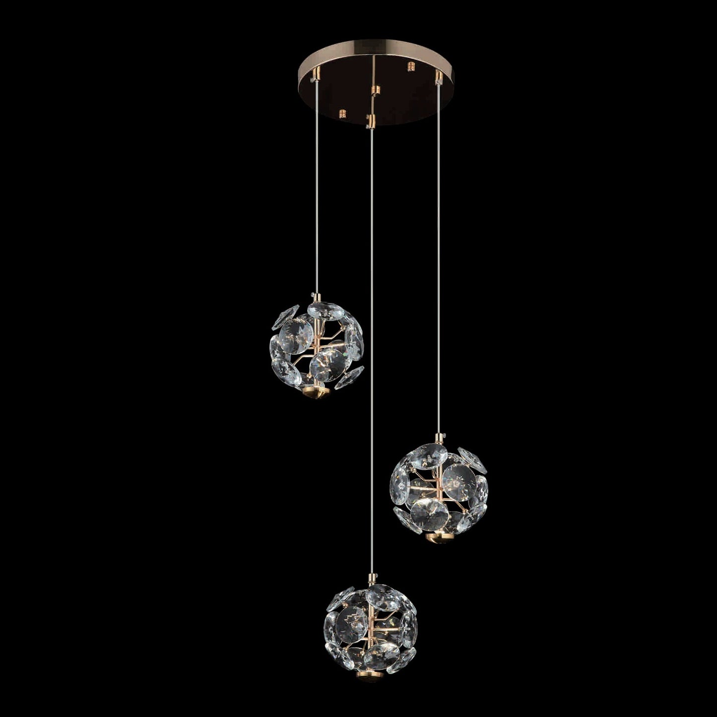LAMPARA TIPO FLOR LUNETAS DE CRISTAL 3L