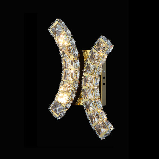 EA4  ARBOTANTE CRISTAL DOBLE CURVO DORADO