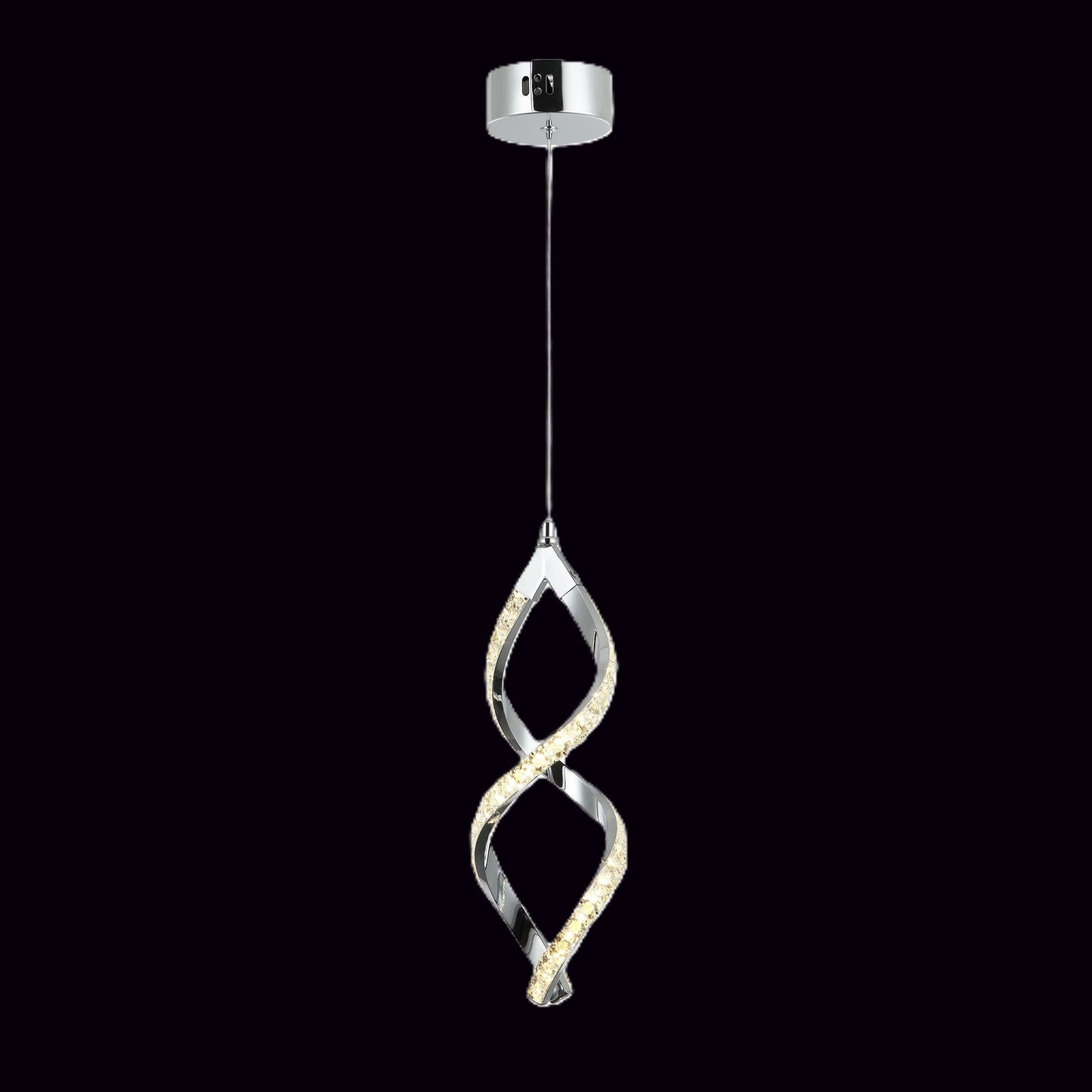EF1  LAMPARA CROMADA ESPIRAL 1 LUZ CROMADA