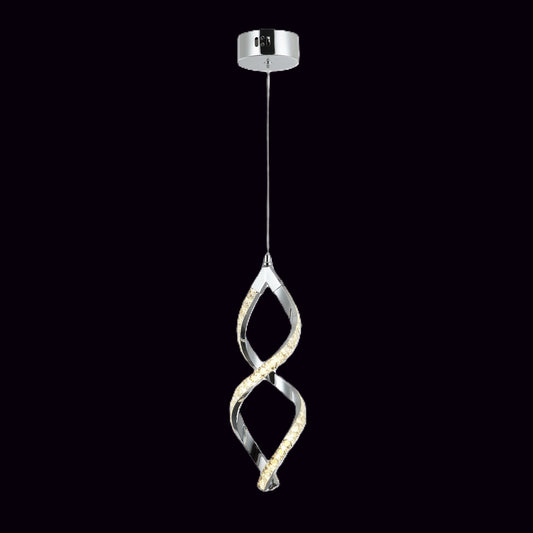 EF1  LAMPARA CROMADA ESPIRAL 1 LUZ CROMADA