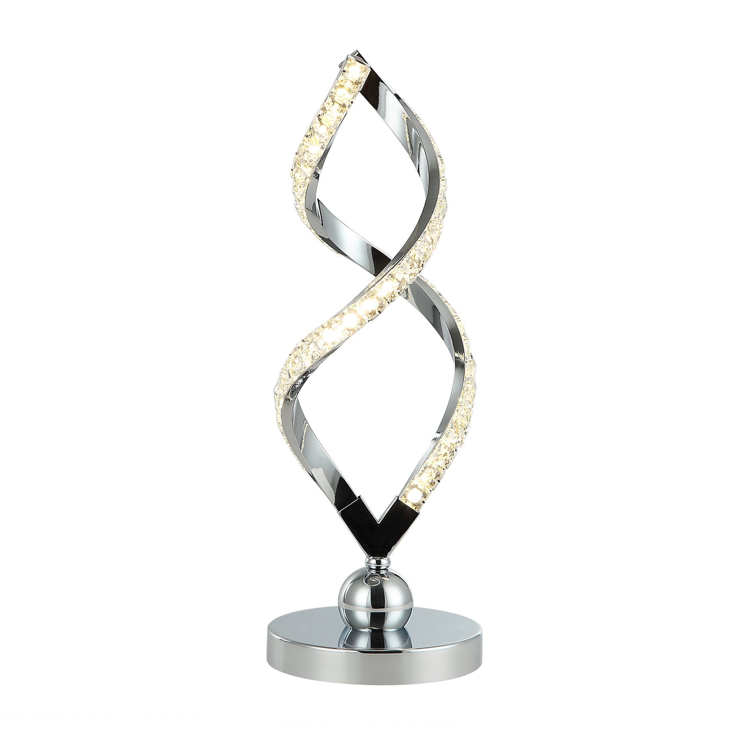 EF2  LAMPARA DE MESA ESPIRAL CROMADA
