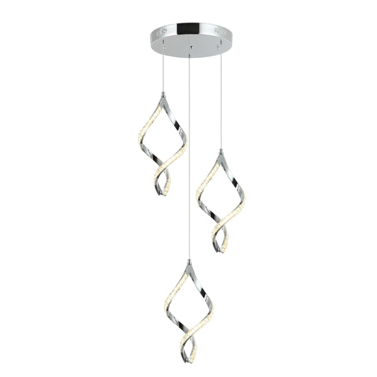 EF3  LAMPARA CROMADA ESPIRAL 3 LUCES