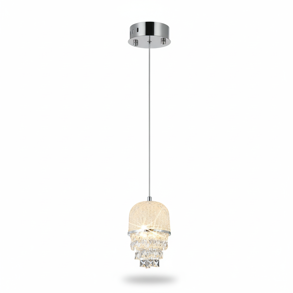 EH5  LAMPARA CILINDRO CON CRISTAL  1 LUZ