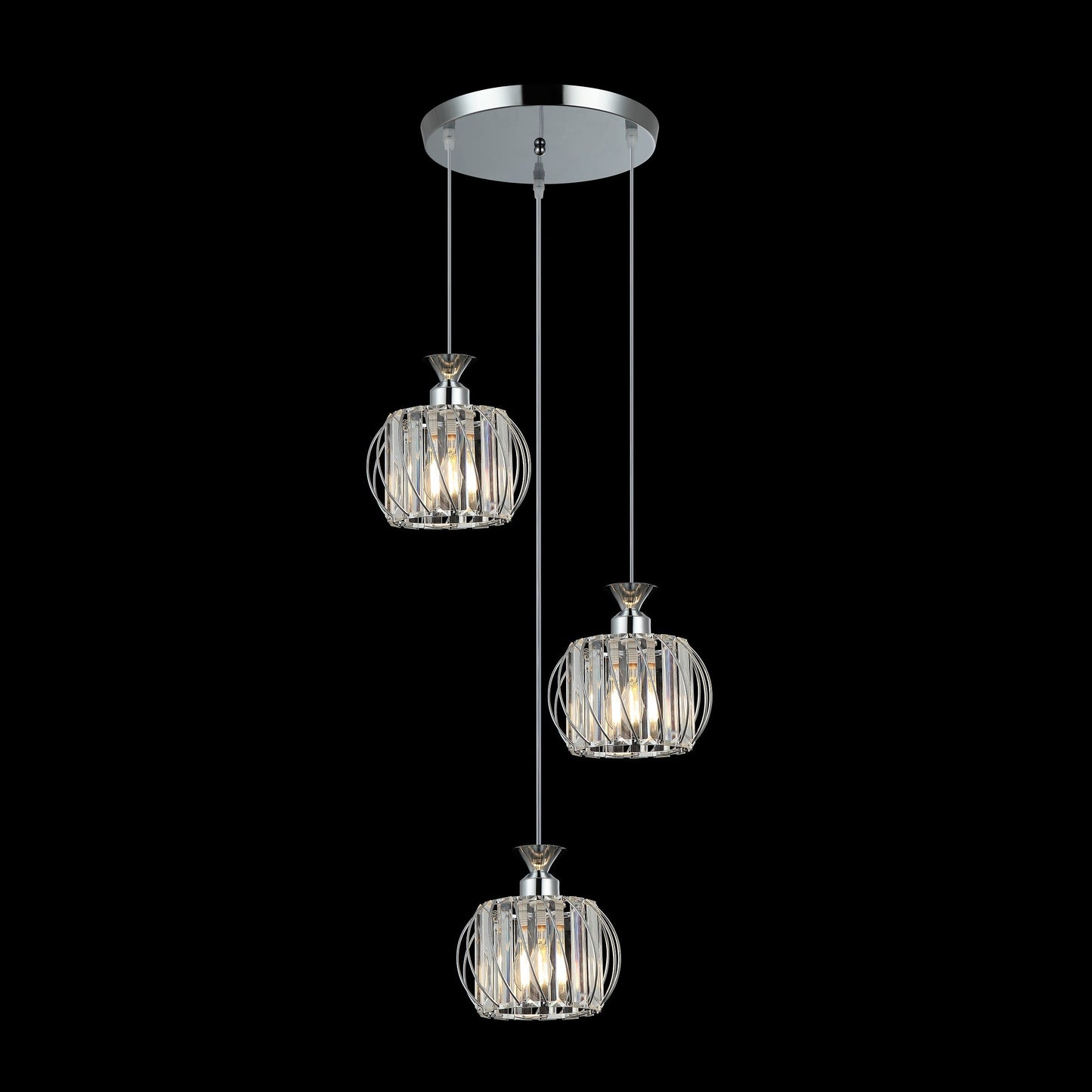 ES3  COLGANTE 3 LUCES CROMADO ESPIRAL