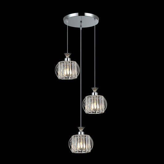 ES3  COLGANTE 3 LUCES CROMADO ESPIRAL