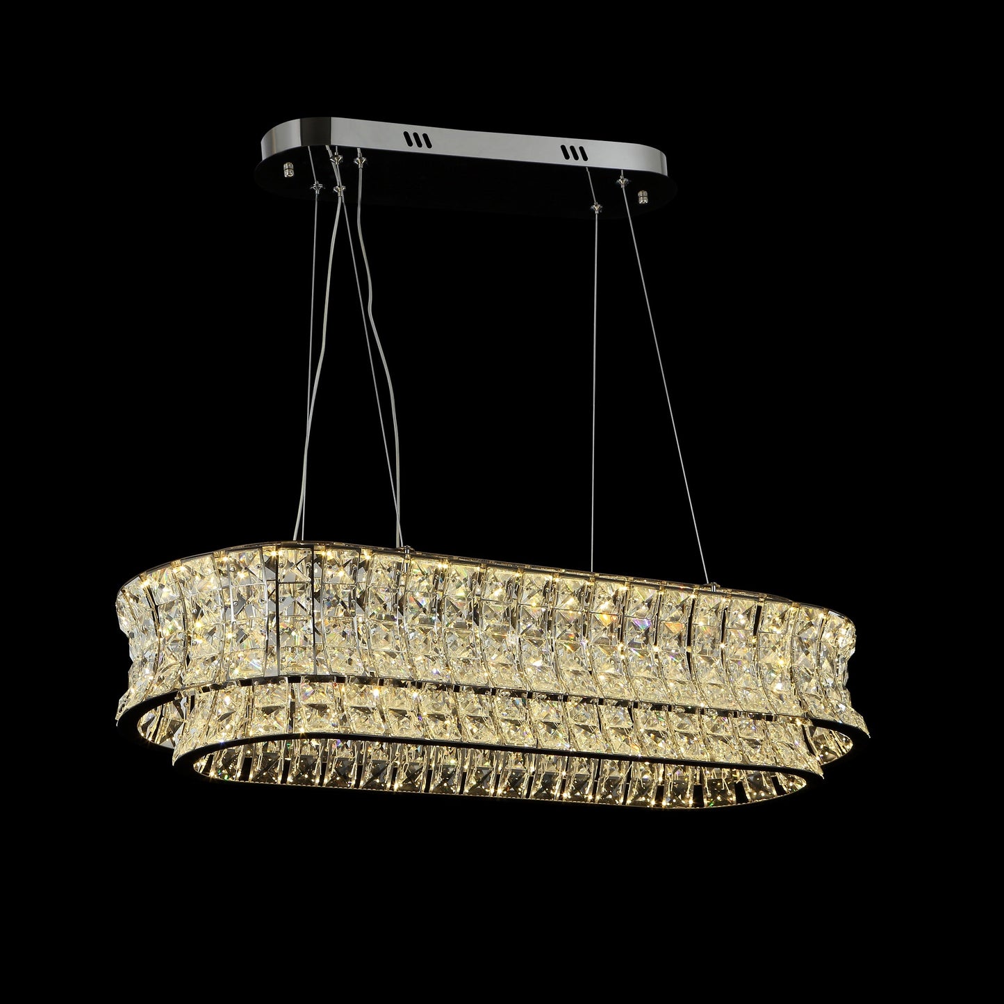 EY8  CANDIL OVALADO REDONDO DE CRISTAL 80CM
