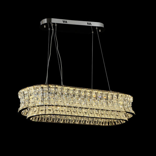 EY8  CANDIL OVALADO REDONDO DE CRISTAL 80CM
