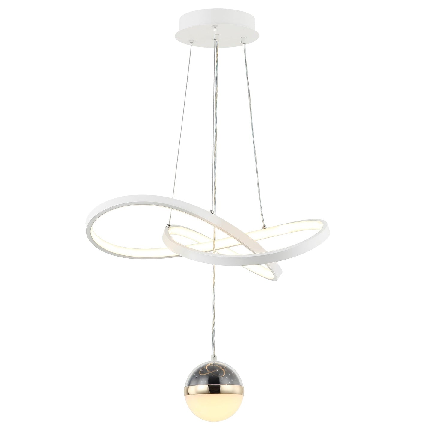 CANDIL INFINITO DE LED CON ESFERA BLANCO