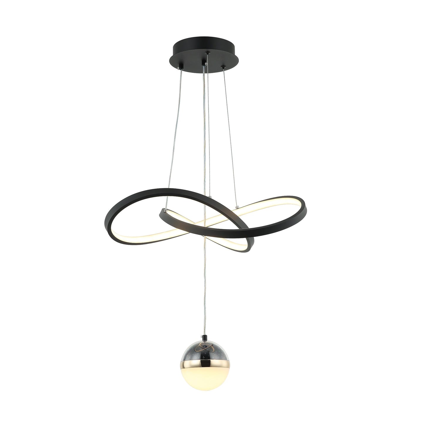 CANDIL INFINITO DE LED CON ESFERA-NEGRO