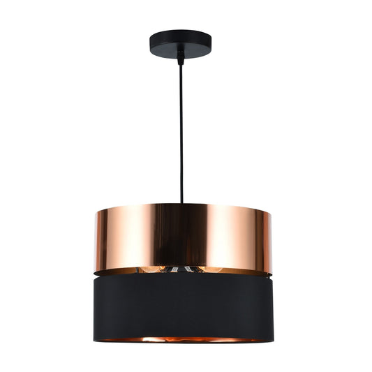 LÁMPARA MINIMALISTA COLGANTE NEGRO Y COBRE