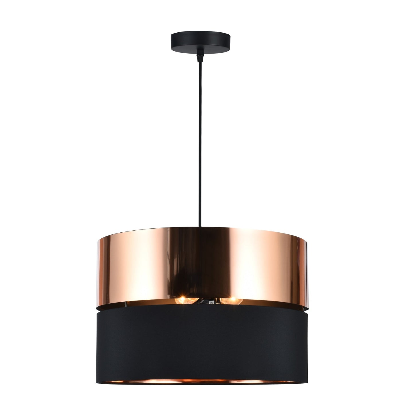 LÁMPARA MINIMALISTA COLGANTE NEGRO Y COBRE