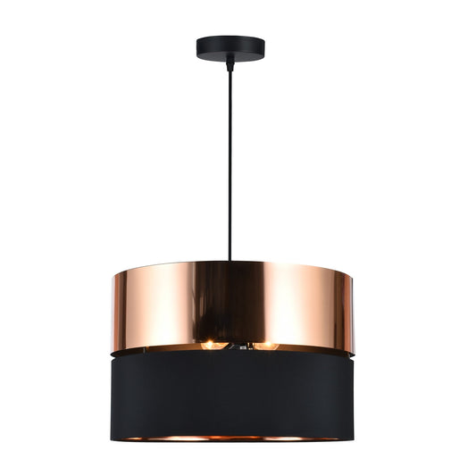 LÁMPARA MINIMALISTA COLGANTE NEGRO Y COBRE