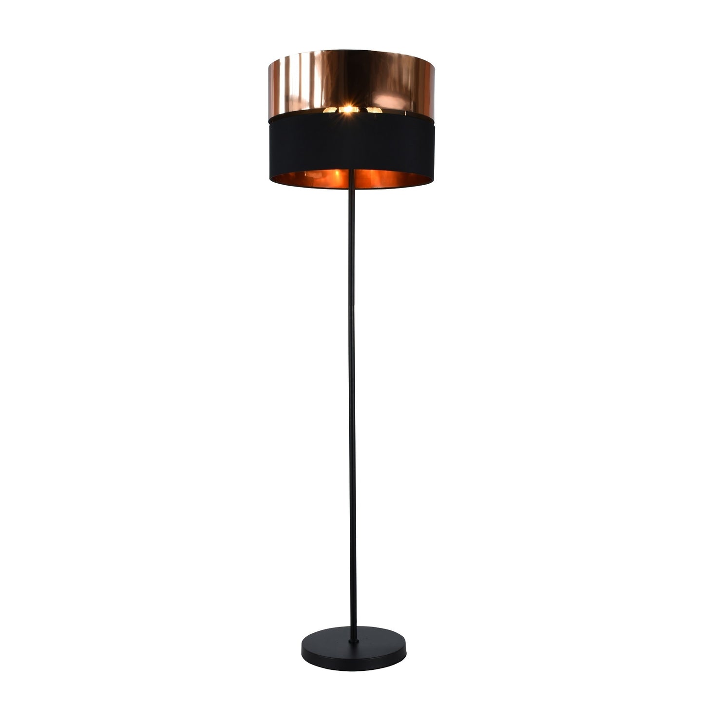 LÁMPARA MINIMALISTA DE PIE NEGRO COBRE
