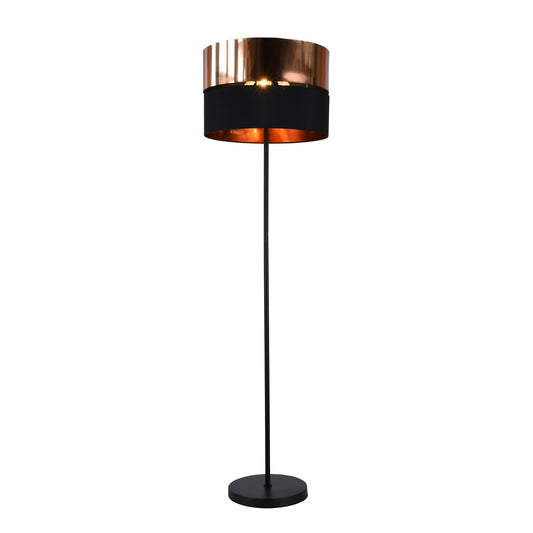LÁMPARA MINIMALISTA DE PIE NEGRO COBRE