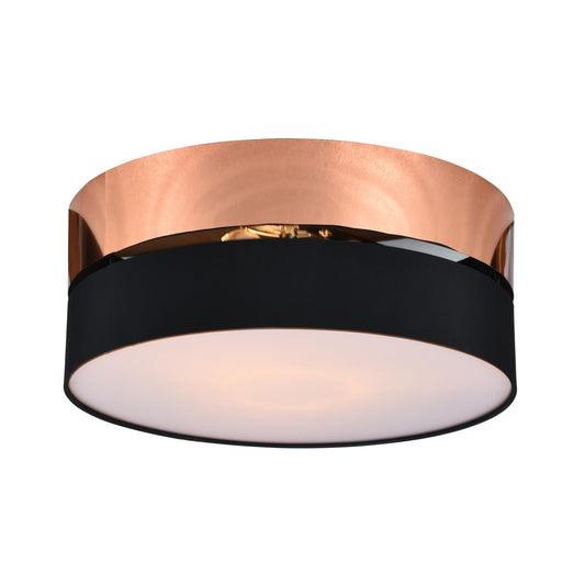LÁMPARA MINIMALISTA PLAFÓN NEGRO Y COBRE