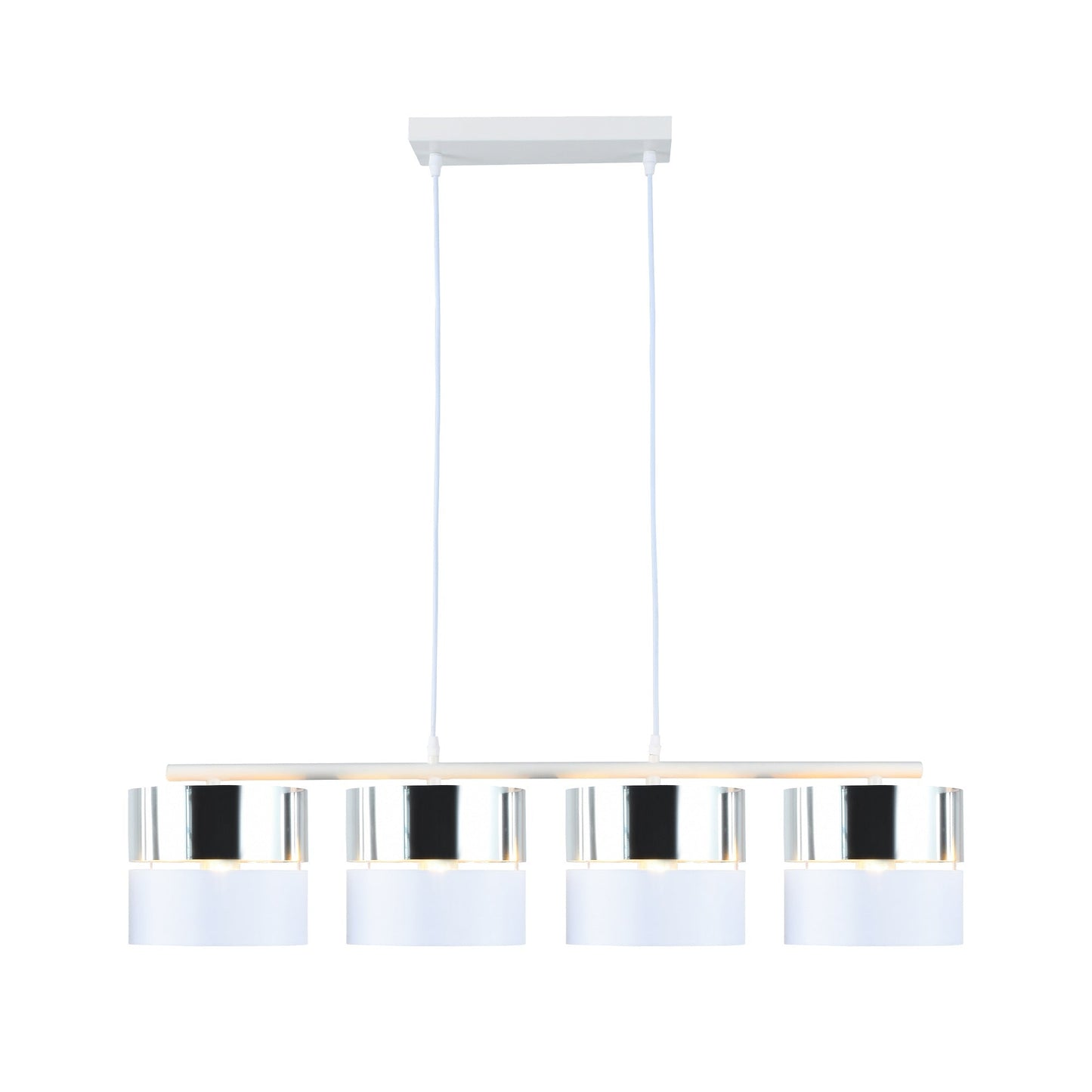 CANDIL LÍNEAL 4 CILINDROS SATIN Y BLANCO E27 4*40W