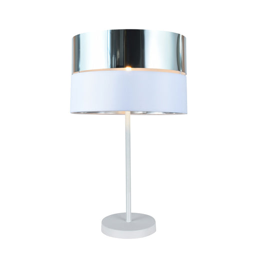 LÁMPARA MINIMALISTA PARA BURÓ SATIN Y BLANCO