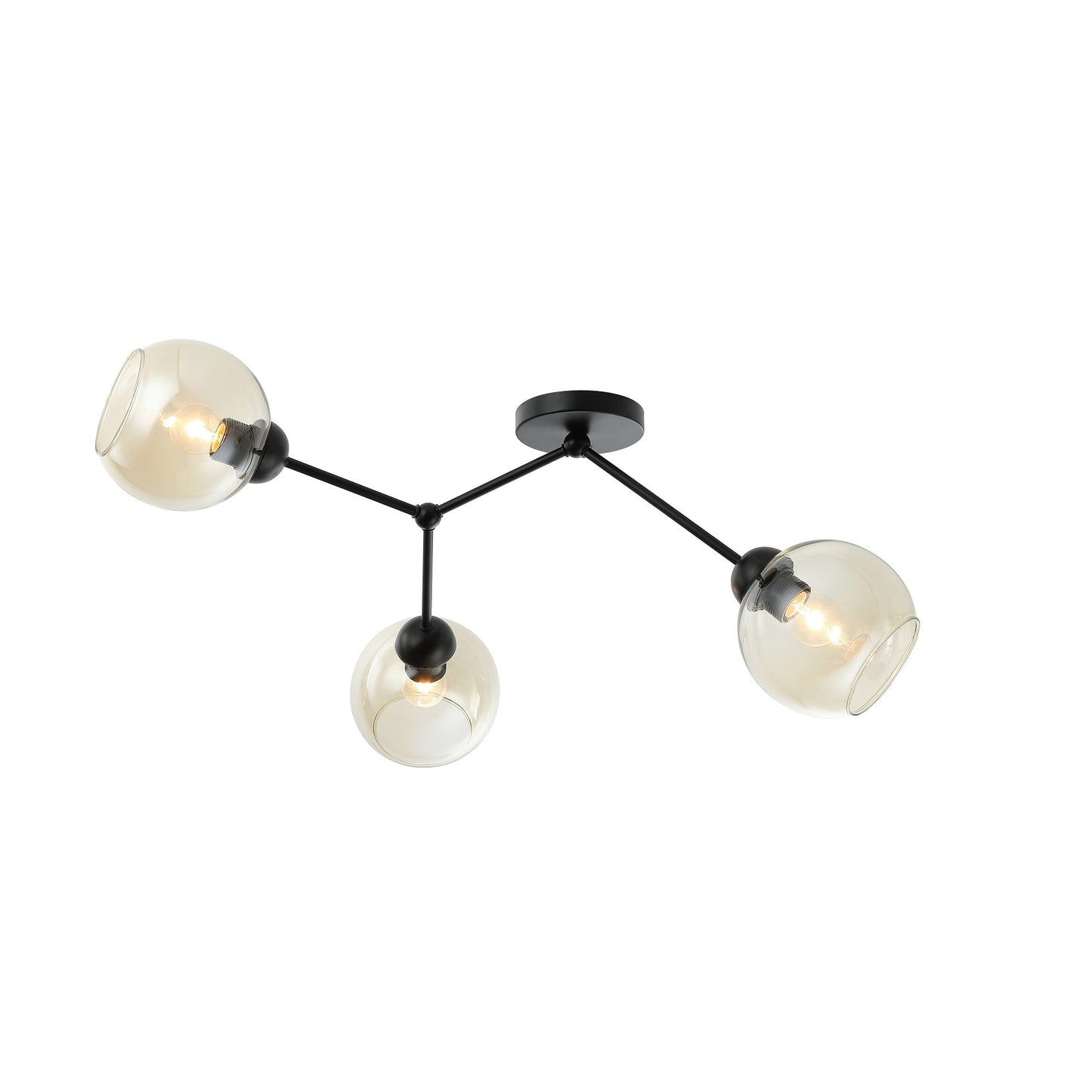 LÁMPARA VINTAGE MODERNA NEG CON ESFERAS E27 3X40W