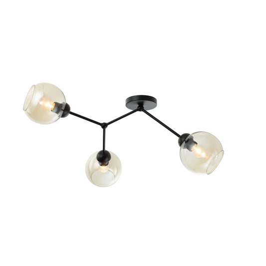 LÁMPARA VINTAGE MODERNA NEG CON ESFERAS E27 3X40W
