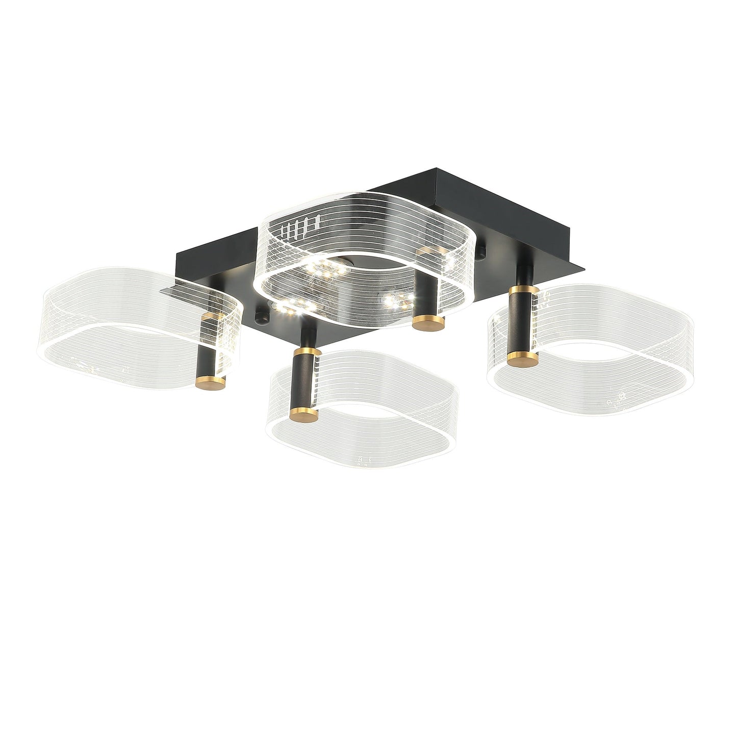 PLAFÓN LED CON 4 ANILLOS CUADRADOS-CAMBIOS DE LUZ