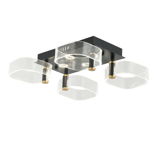 PLAFÓN LED CON 4 ANILLOS CUADRADOS-CAMBIOS DE LUZ
