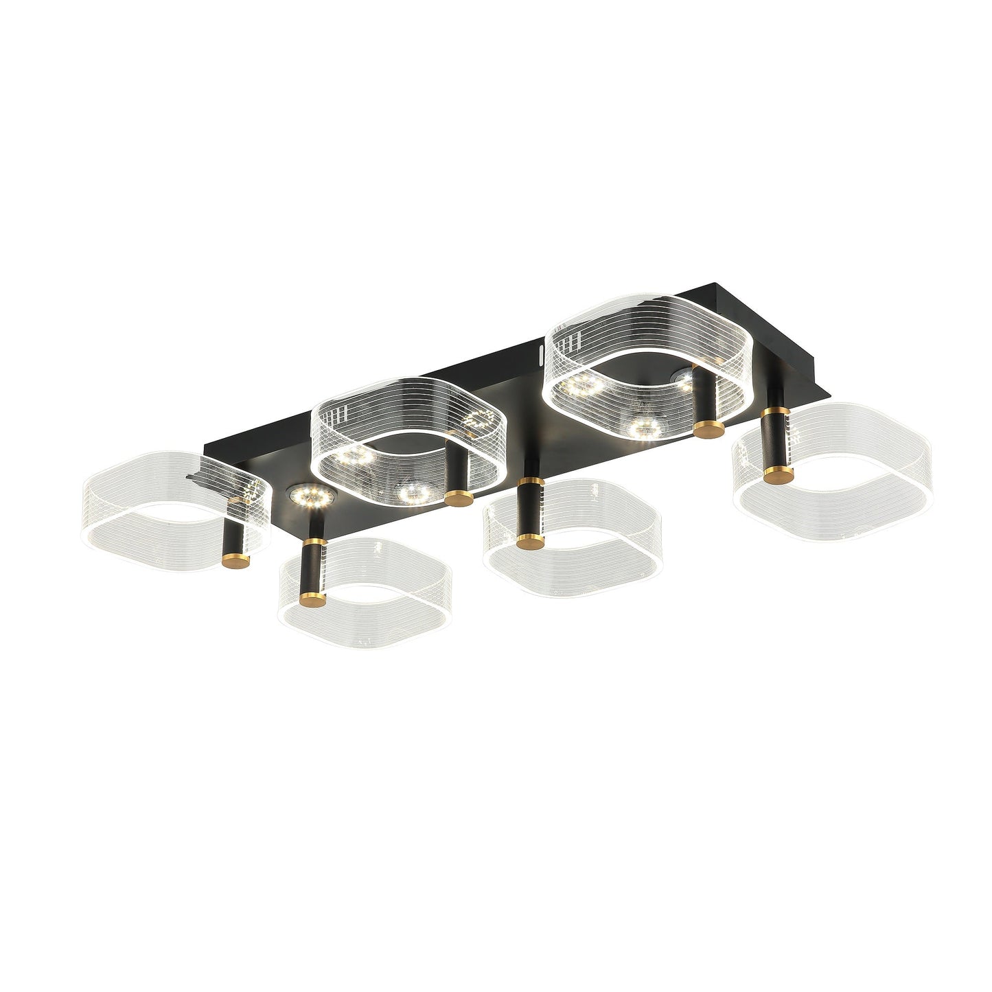 PLAFÓN LED CON 6 ANILLOS CUADRADOS-CAMBIOS DE LUZ