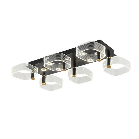 PLAFÓN LED CON 6 ANILLOS CUADRADOS-CAMBIOS DE LUZ