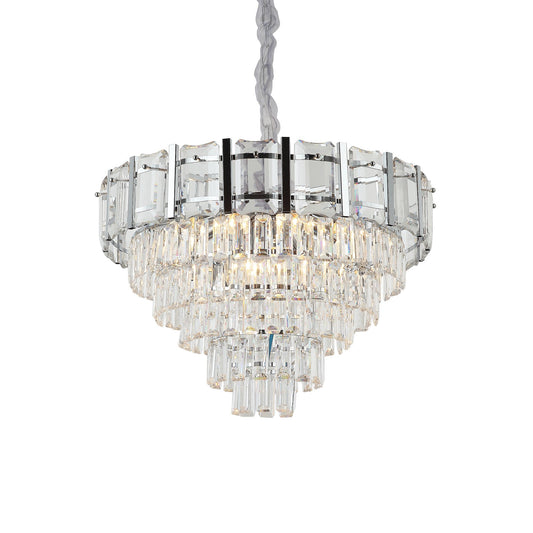 CANDIL DE CRISTAL 6 NIVELES  DIAM 60cm CROMO