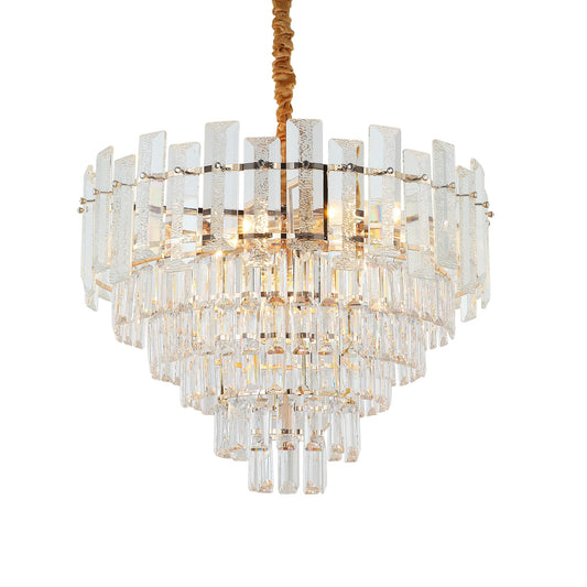 CANDIL DE CRISTAL 6 NIVELES  DIAM 60cm DORADO