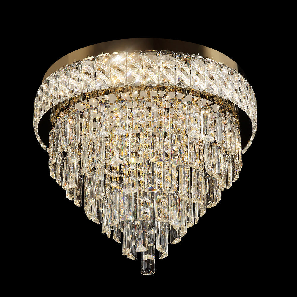 CANDIL  DORADO CASCADA DE BARRAS DE CRISTAL