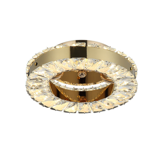 PLAFÓN DE CRISTAL C-DORADO REDONDO 3 CAMBIOS LED 15W