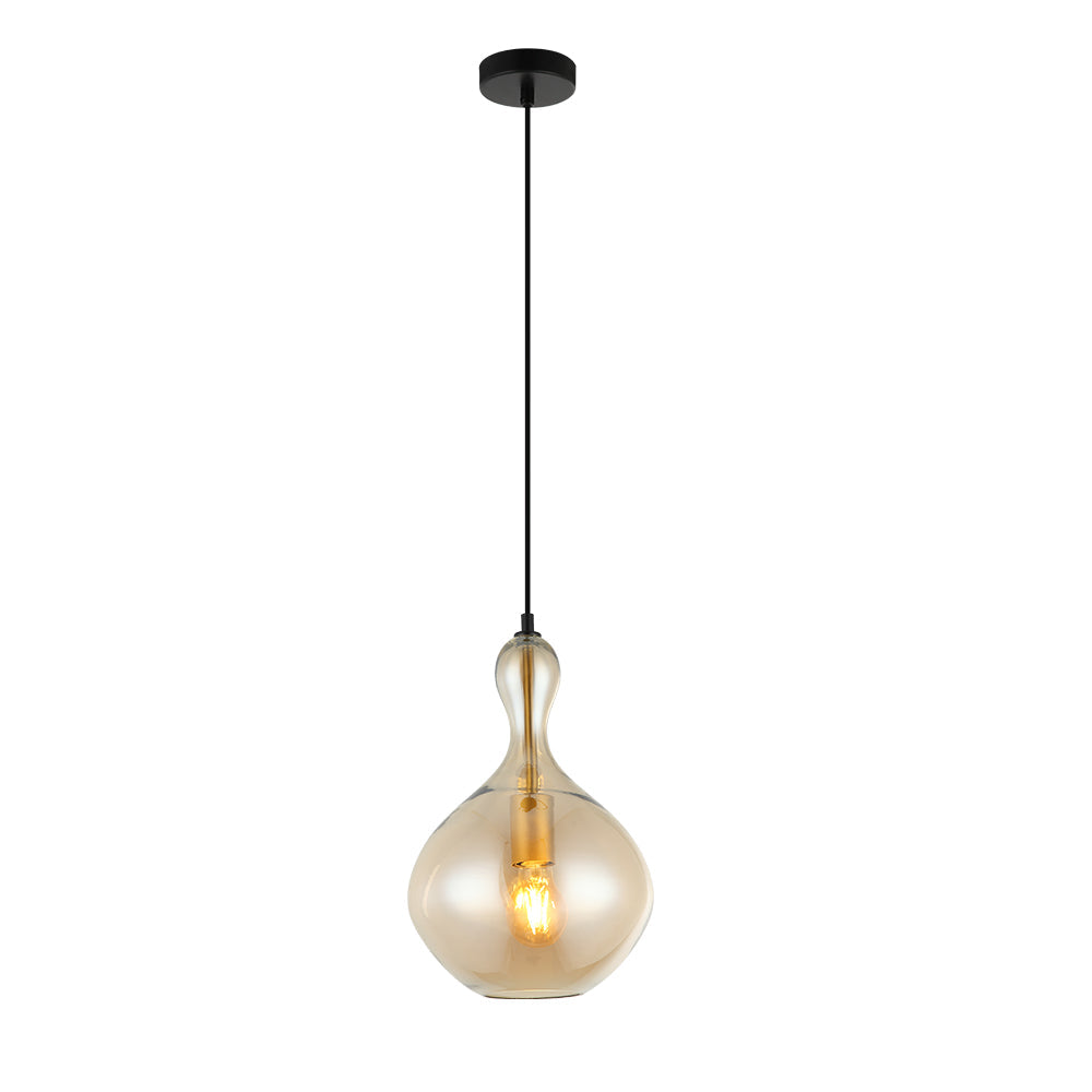 COLGANTE PERA DE CRISTAL ?MBAR E27 1*40W