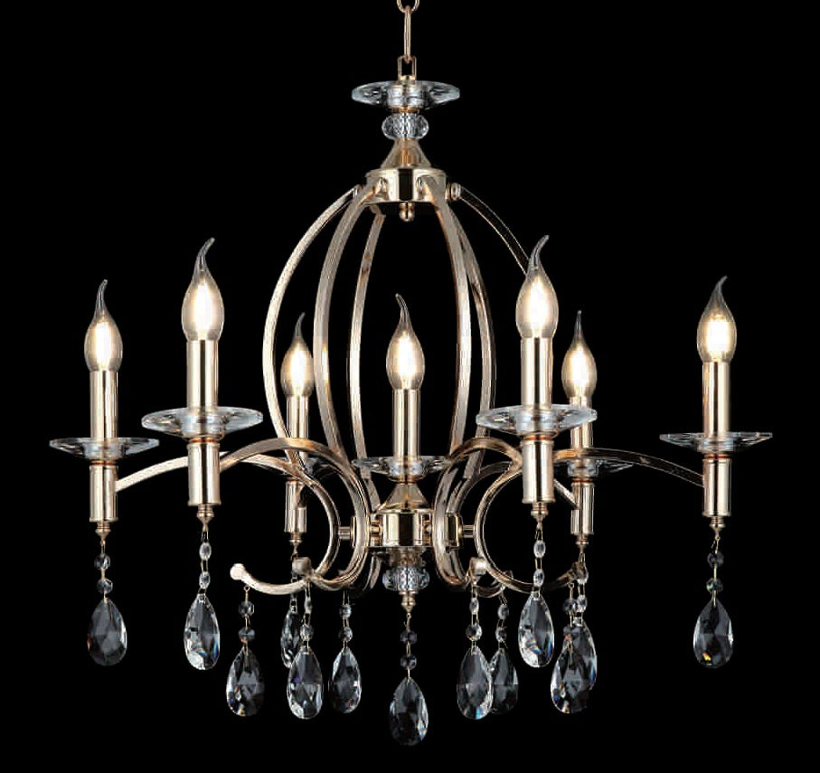 CANDIL CONTEMPORANEO DORADO 7 LUCES E14 66cm x 60cm