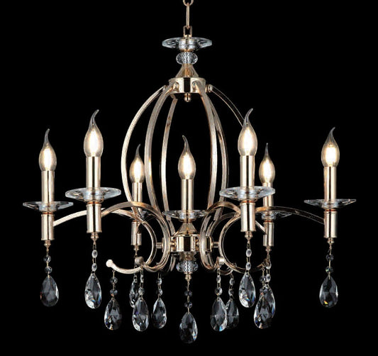 CANDIL CONTEMPORANEO DORADO 7 LUCES E14 66cm x 60cm