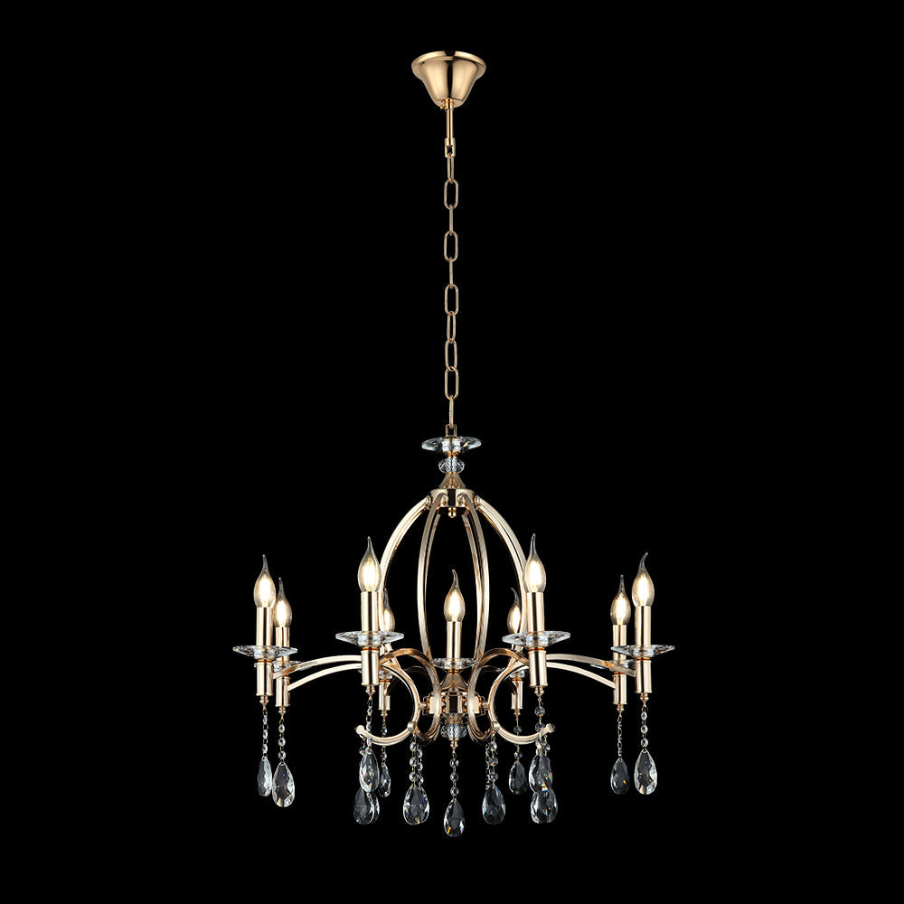 CANDIL CONTEMPORANEO DORADO 9 LUCES E14 75cm x 65cm