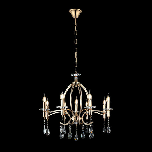 CANDIL CONTEMPORANEO DORADO 9 LUCES E14 75cm x 65cm