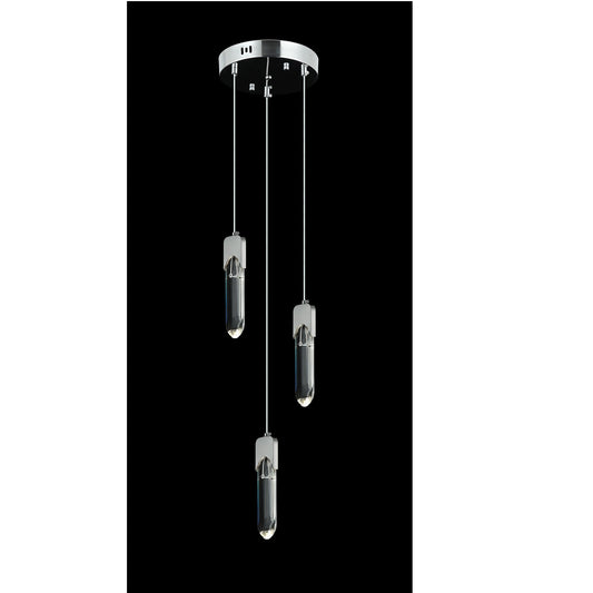 LAMPARA COLGANTE DE 3 BARRAS DE CRISTAL