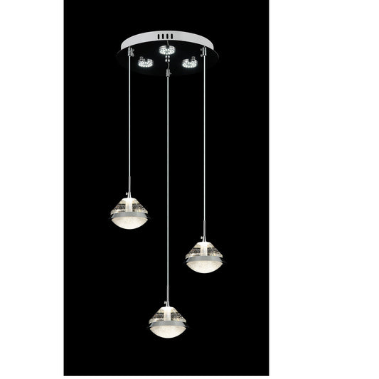 COLGANTE DE 3 LUCES PIRAMIDAL DE CRISTAL